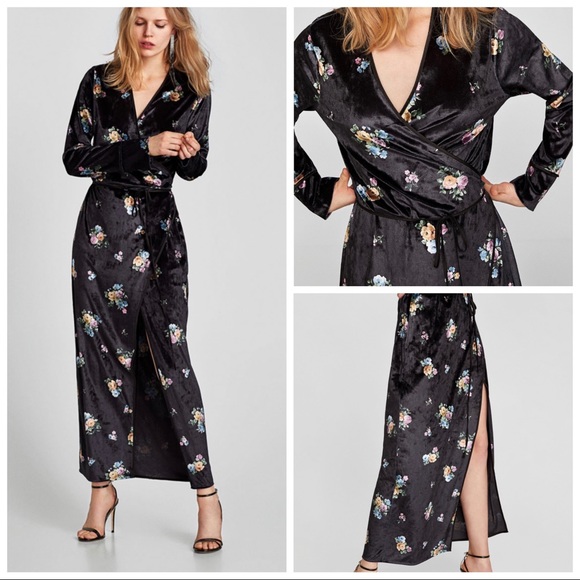 zara shiny wrap dress